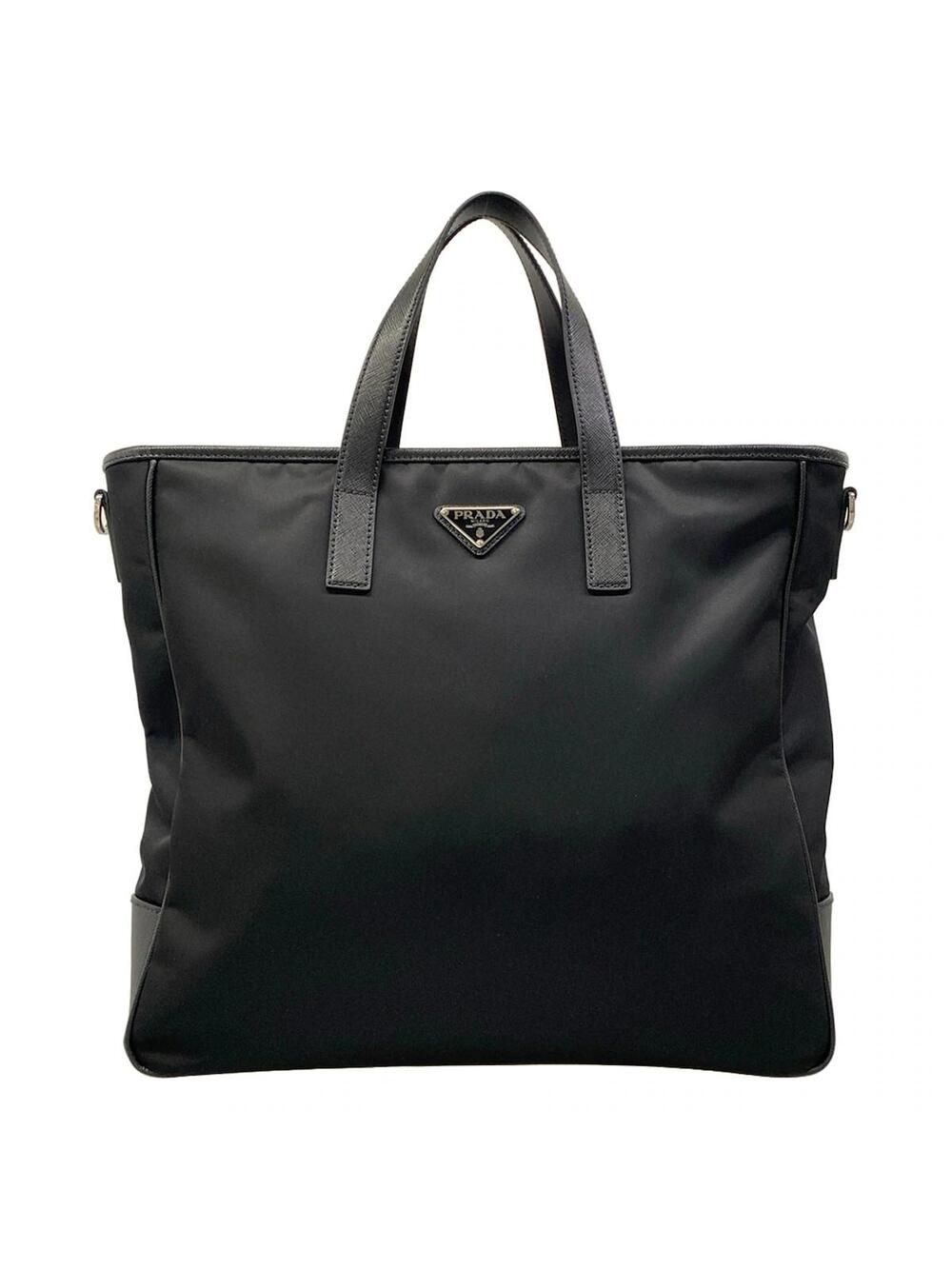 Prada Black Nylon Leather Handbag #339866P14B